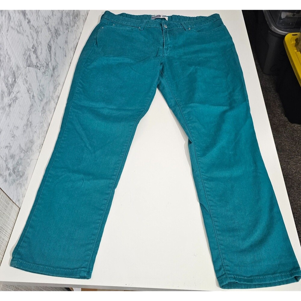 Levis Womens Slim Ankle Skinny Jeans Green Stretch Mid Rise Denim Stretch SZ 18